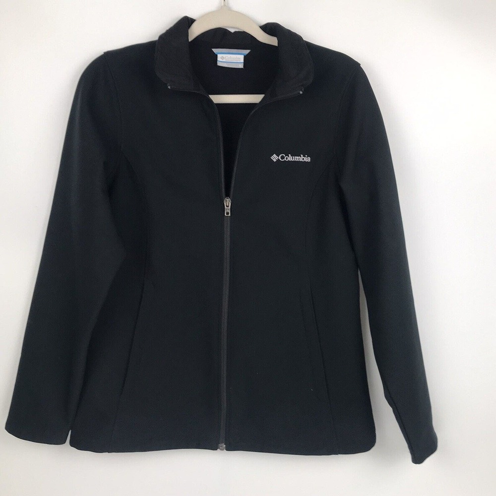 Columbia aJcket Mens Small Full Zip Fleece Long Sleeve Hiking Outdoor Black